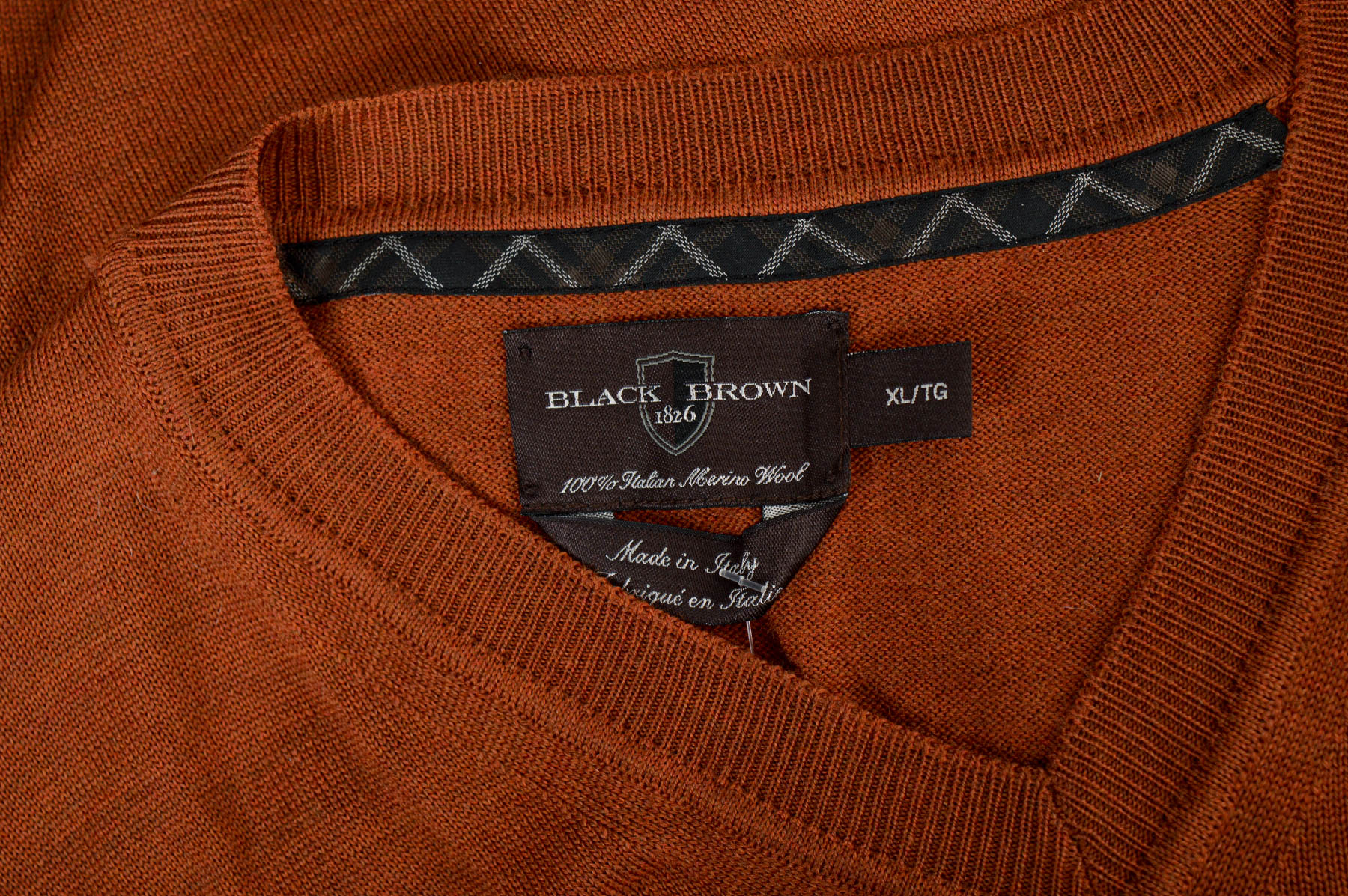 Мъжки пуловер - Black Brown - 2
