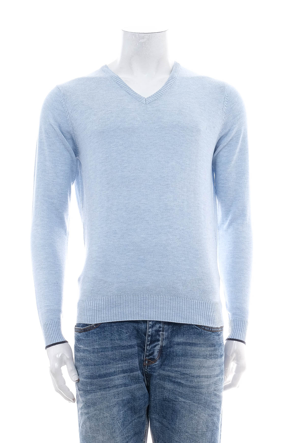 Мъжки пуловер - Cotton & Silk - 0