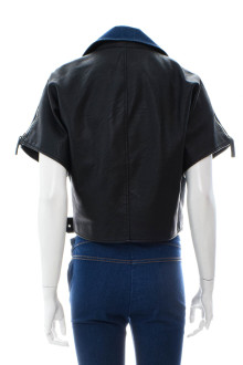 Women's leather jacket - ZARA Basic back